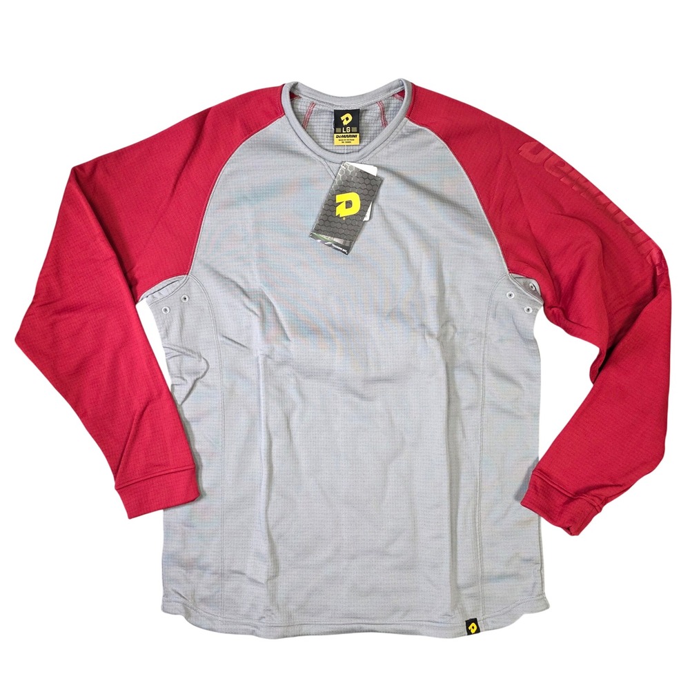 DeMarini Heater Fleece Raglan Training Top Lot of 2 Men Large Steel Grey Red NEW